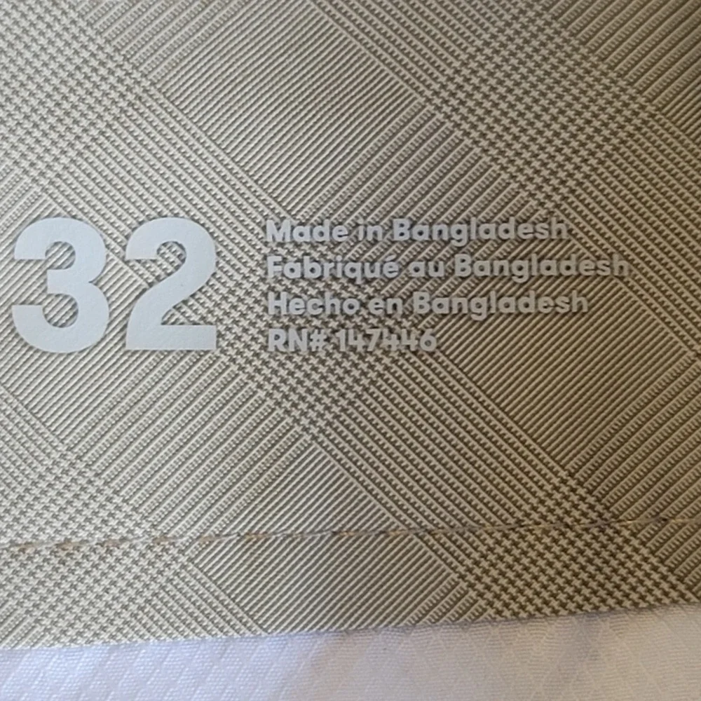 Hang Ten Hybrid Shorts Mens 32 Khaki‎ Tan Glen Plaid Stretch Quick Dry Casual